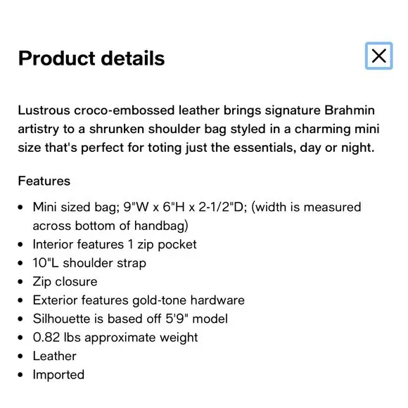 BRAHMIN Anytime Mini Shoulder Bag, Melbourne Leather in Chianti NWT - Picture 8 of 9